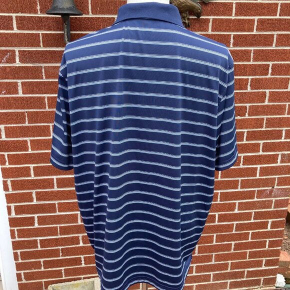 -Walter Hagen "11 Majors" Navy Blue Polo with Stripes Mens Golf Shirt S/S Sz XXL - Picture 6 of 7